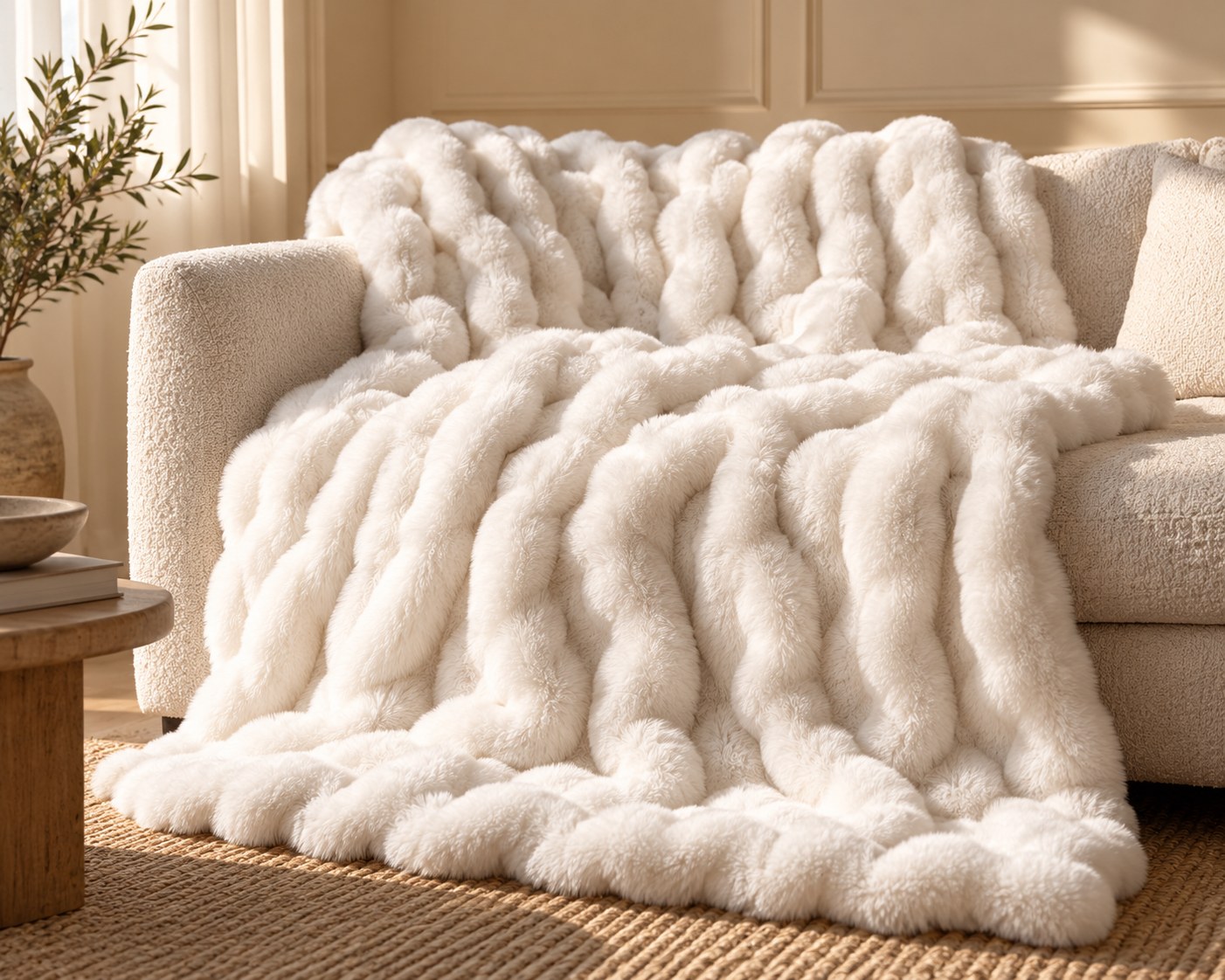 Faux Fur Throw Blanket