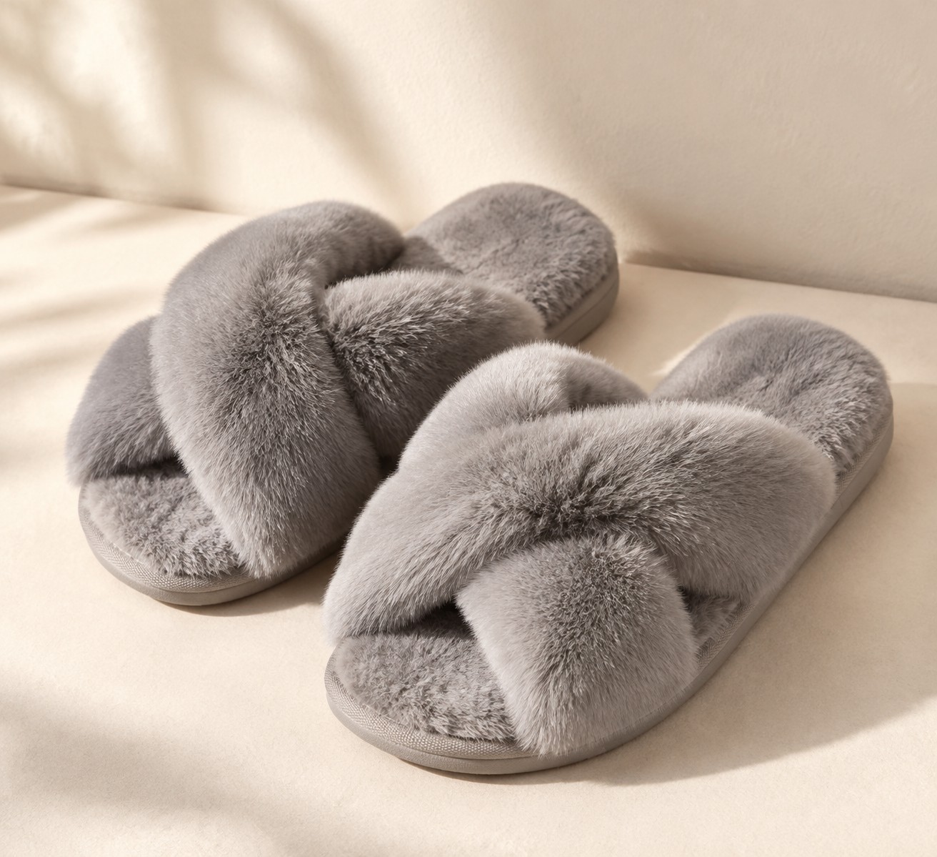 Fuzzy Cross Band Slippers photo 29