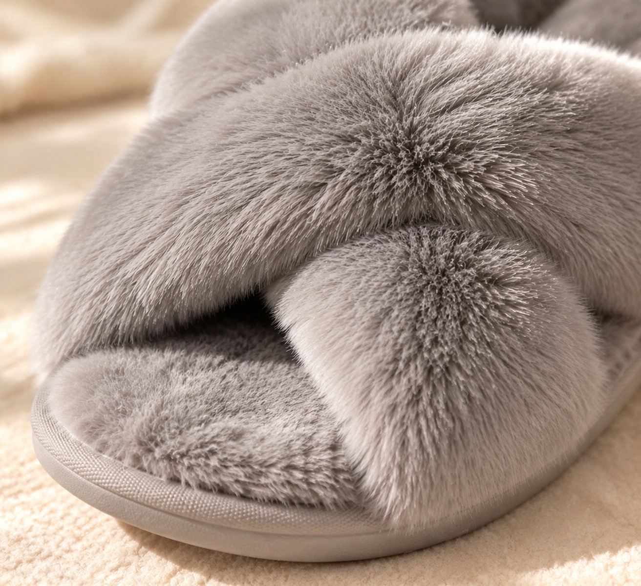 Fuzzy Cross Band Slippers photo 31